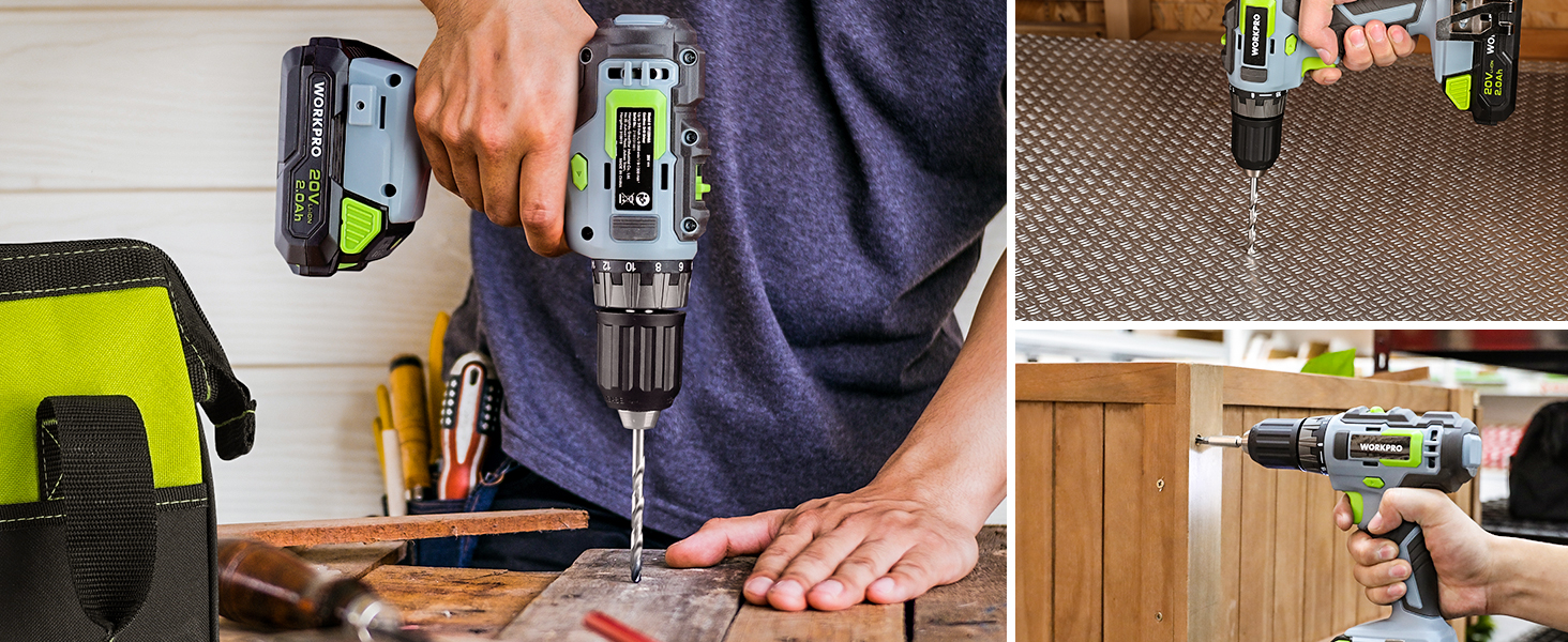 juego de herramientas con taladro