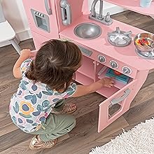 Cocina de juguete Vintage de madera: rosa