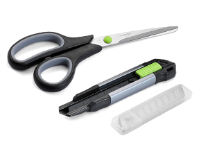 tijeras, cuchillo a presión