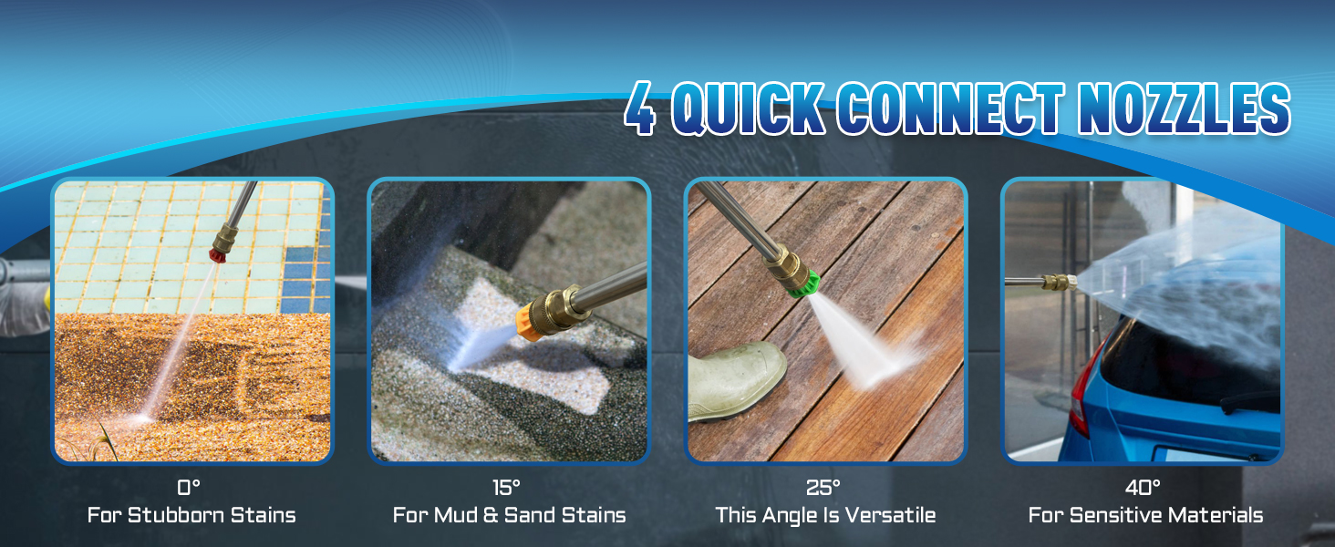 4 quick connect nozzles