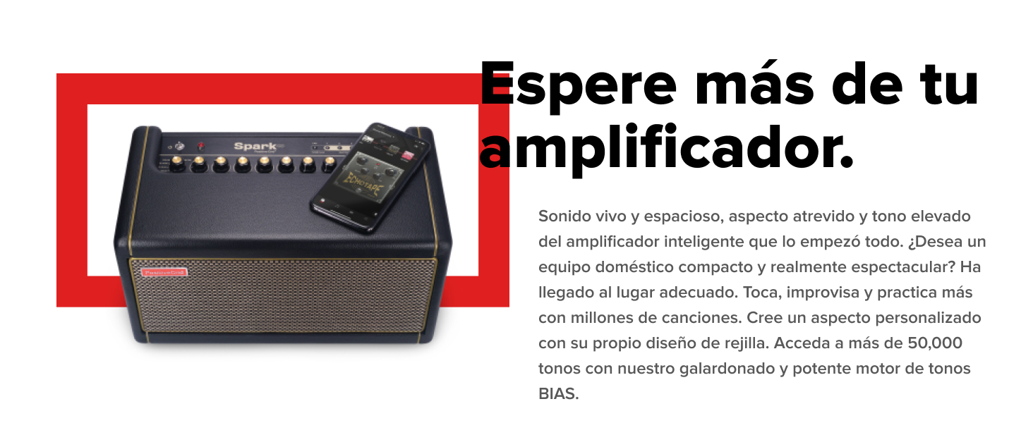 Positive Grid Spark amplificador guitarra acustica elettrica bajo el&eacute;ctrico altavoz combo guitar amp