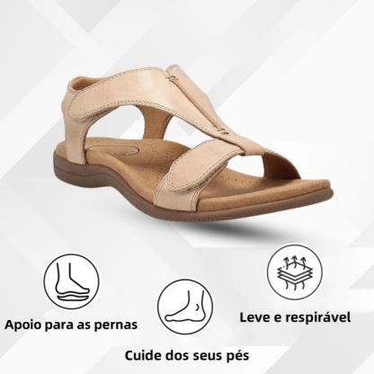 (🔥50% DE DESCONTO – Compre agora) ⏰Sandálias de senhora em pele da moda TAOS - Com suporte de arco - Alivia a dor nos pés