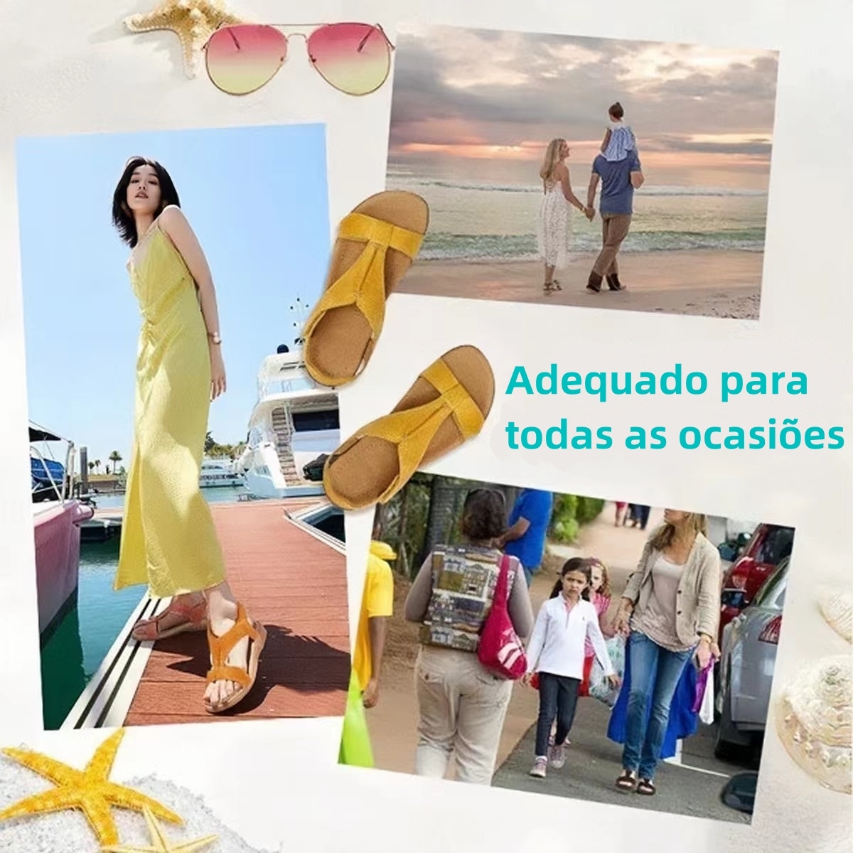 (🔥50% DE DESCONTO – Compre agora) ⏰Sandálias de senhora em pele da moda TAOS - Com suporte de arco - Alivia a dor nos pés