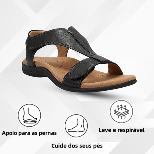 (🔥50% DE DESCONTO – Compre agora) ⏰Sandálias de senhora em pele da moda TAOS - Com suporte de arco - Alivia a dor nos pés