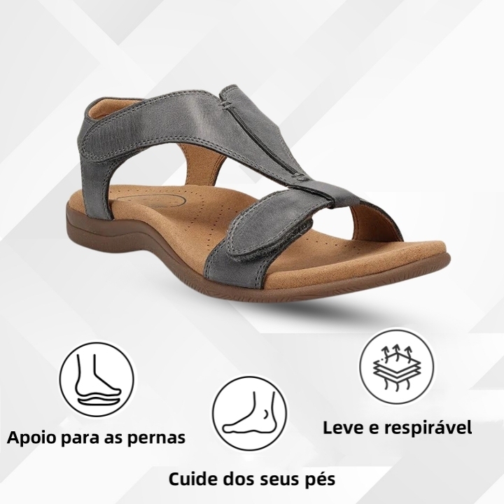 (🔥50% DE DESCONTO – Compre agora) ⏰Sandálias de senhora em pele da moda TAOS - Com suporte de arco - Alivia a dor nos pés