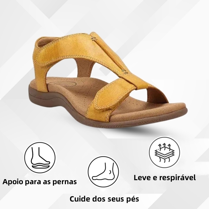 (🔥50% DE DESCONTO – Compre agora) ⏰Sandálias de senhora em pele da moda TAOS - Com suporte de arco - Alivia a dor nos pés