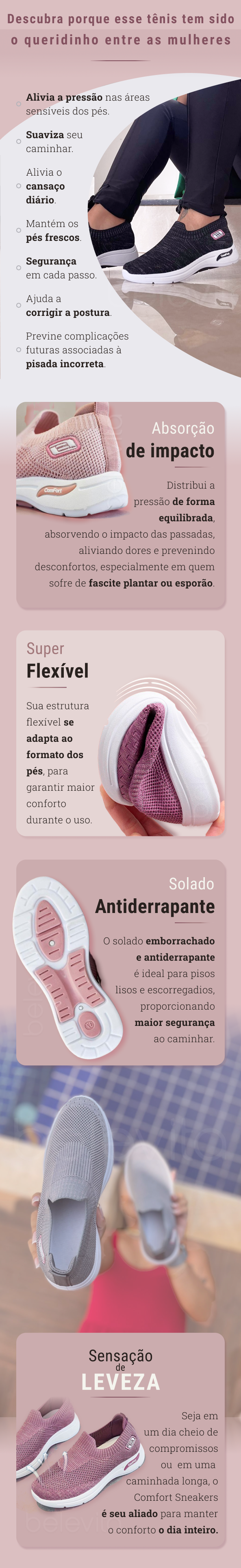 Tênis Ortopédico Feminino - Comfort Sneakers