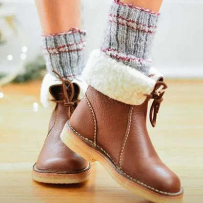 (🔥50% zniżki dzisiaj - nie przegap tej okazji) ⏰ - Miękkie i wygodne buty z kożuszkiem w stylu vintage (wsparcie łuku - ułatwia chodzenie)