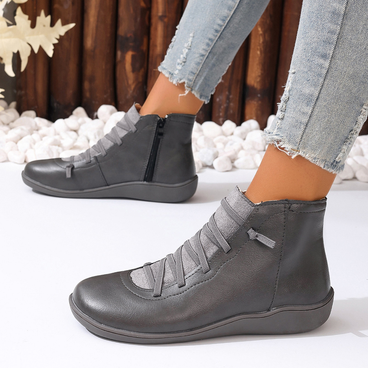 (🔥50% de desconto hoje - não perca esta oportunidade) ⏰ - Botas ortopédicas em pele genuína macias e confortáveis ​​(suporte de arco - facilita o caminhar)