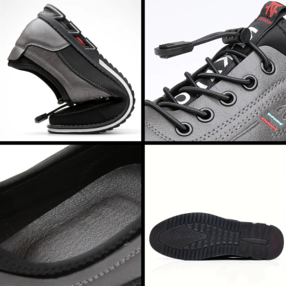 (🔥50% de desconto hoje - não perca) - Sapatos ortopédicos em pele macios e confortáveis ​​(com amortecimento de ar - alivia as dores nos pés)