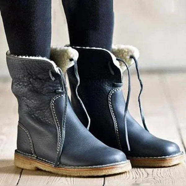 (🔥50% zniżki dzisiaj - nie przegap tej okazji) ⏰ - Miękkie i wygodne buty z kożuszkiem w stylu vintage (wsparcie łuku - ułatwia chodzenie)
