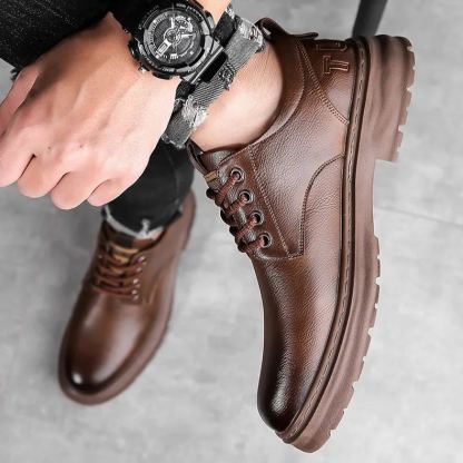(🔥50% DESCONTO Hoje - Não Perca) Sapatos de Couro de Marca Italiana Macios e Confortáveis ​​​​(Suporte de Arco - Facilita a Caminhada)