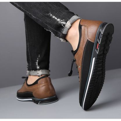 (🔥50% de desconto hoje - não perca) - Sapatos ortopédicos em pele macios e confortáveis ​​(com amortecimento de ar - alivia as dores nos pés)