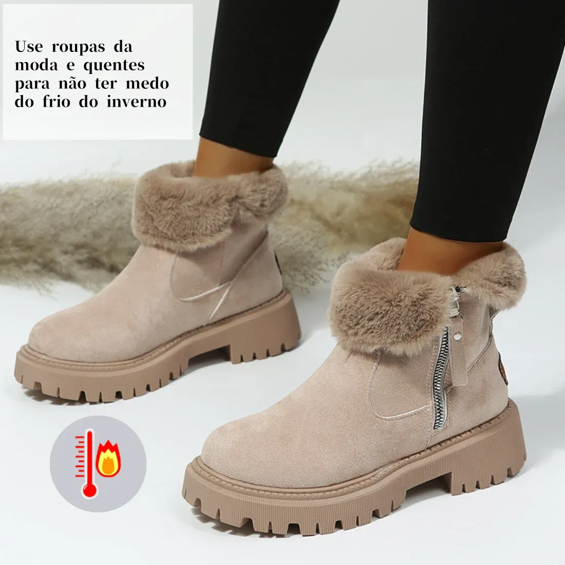 [50% de desconto por tempo limitado] Botas de inverno com design ergonómico, analgésicas e quentes (suporte de arco, mais confortáveis)