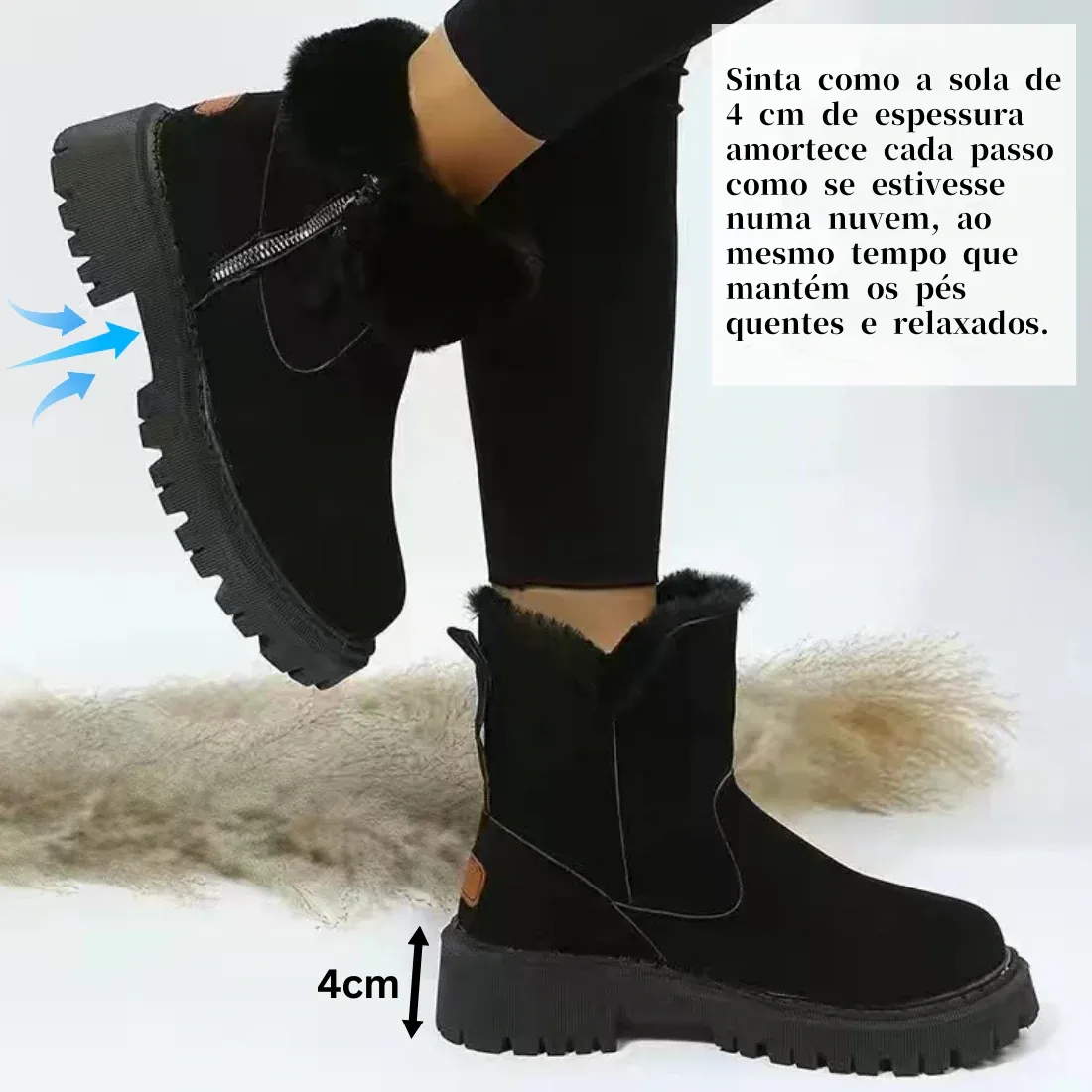 [50% de desconto por tempo limitado] Botas de inverno com design ergonómico, analgésicas e quentes (suporte de arco, mais confortáveis)