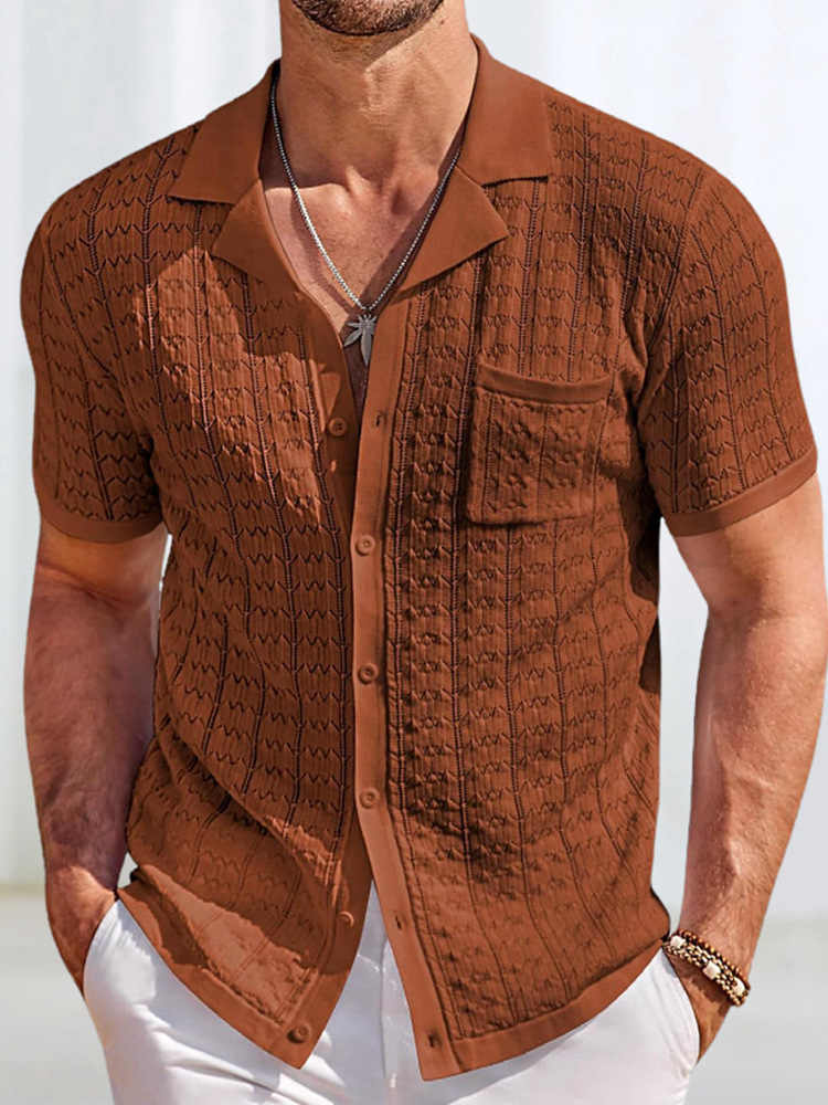 Men’s Cuban Knit Shirt – Retro Summer Vibes