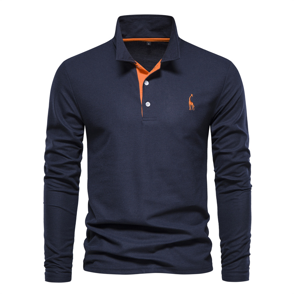 "Men's 100% Cotton Long Sleeve Polo"