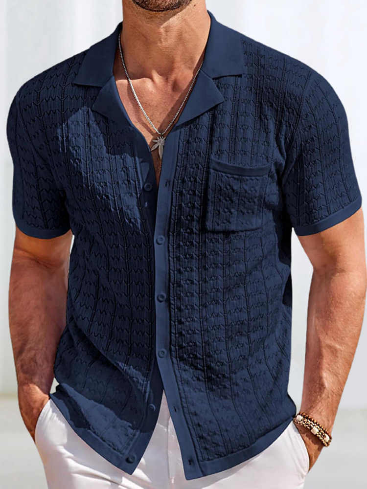 Men’s Cuban Knit Shirt – Retro Summer Vibes