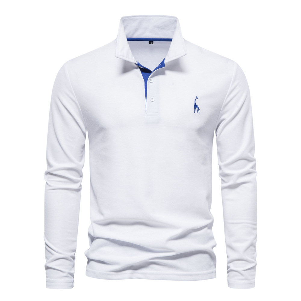 "Men's 100% Cotton Long Sleeve Polo"