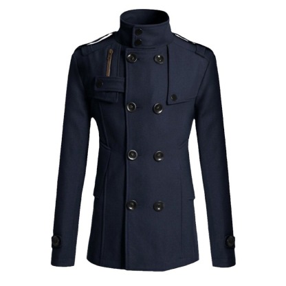 Men’s Long Double-Breasted Wool Coat