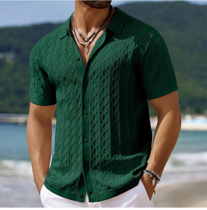 Men’s Cuban Knit Shirt – Retro Summer Vibes