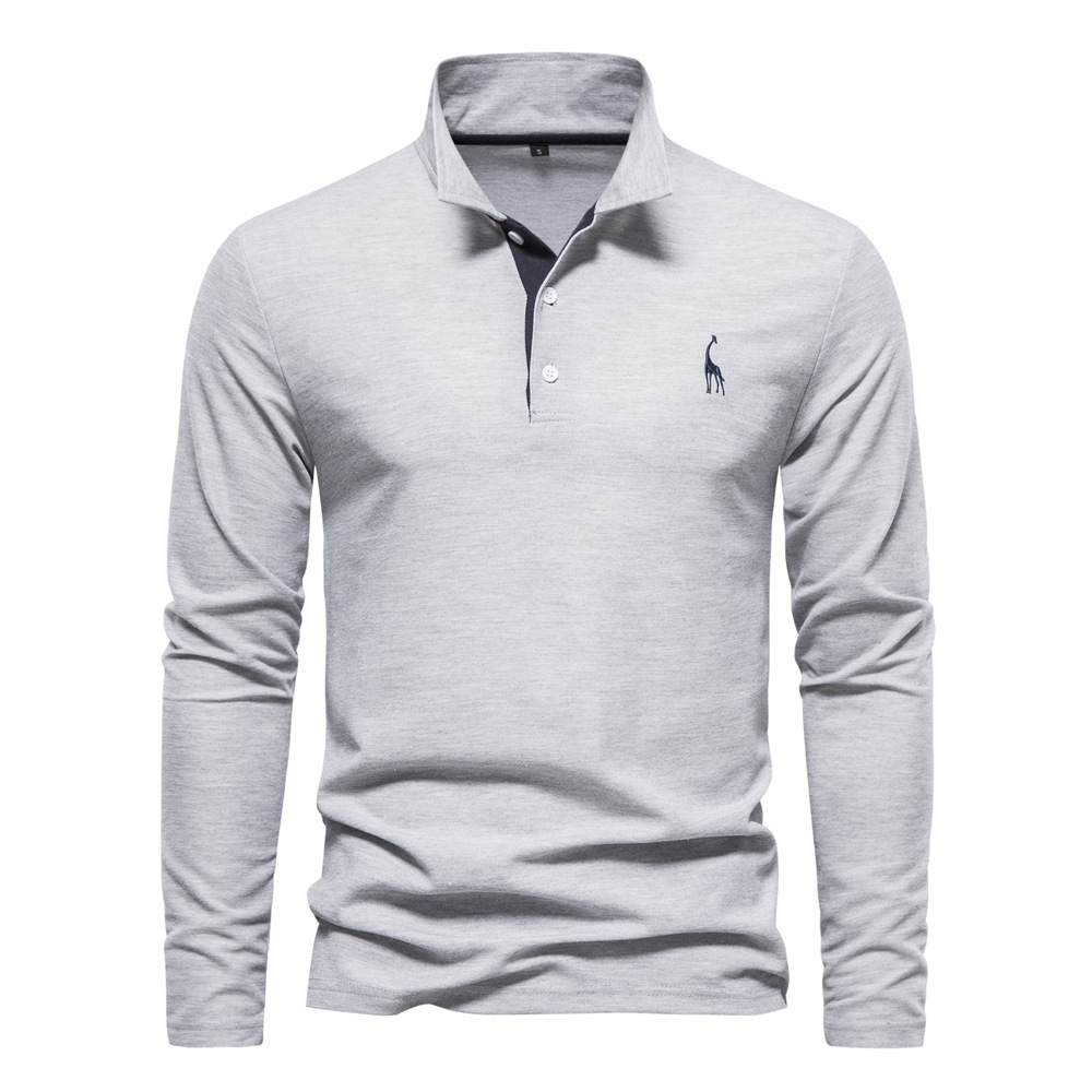 "Men's 100% Cotton Long Sleeve Polo"
