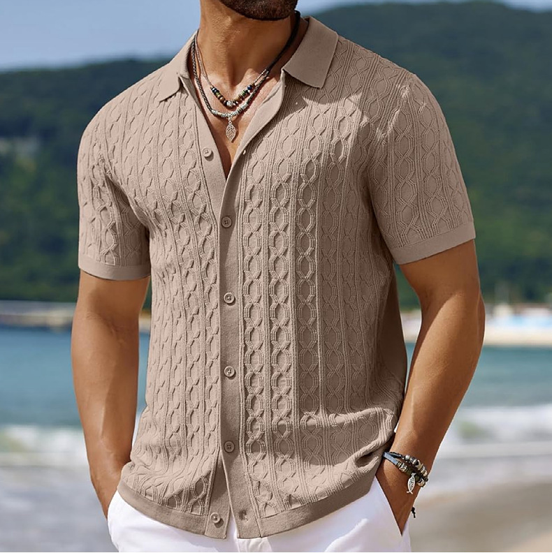 Men’s Cuban Knit Shirt – Retro Summer Vibes