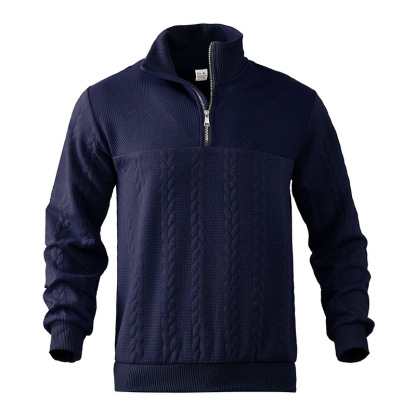 Men’s Half-Zip Pullover with Embroidered Detail