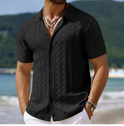 Men’s Cuban Knit Shirt – Retro Summer Vibes