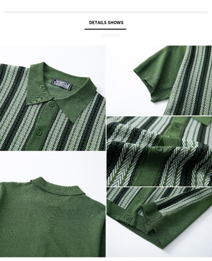 Vintage Striped Cuban Shirt for Men – Summer Knit Edition
