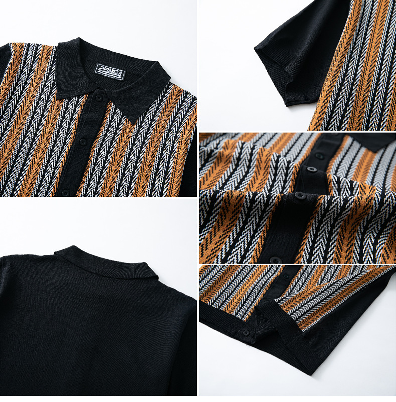 Vintage Striped Cuban Shirt for Men – Summer Knit Edition
