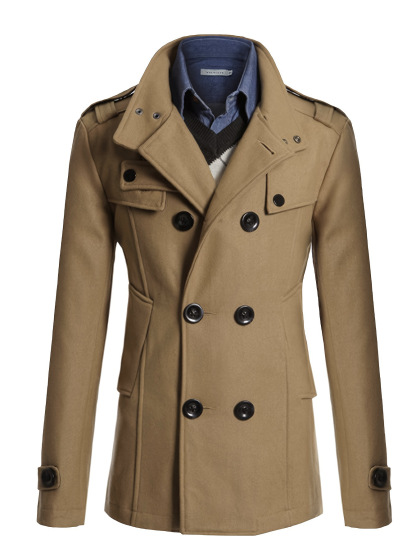 Men’s Long Double-Breasted Wool Coat