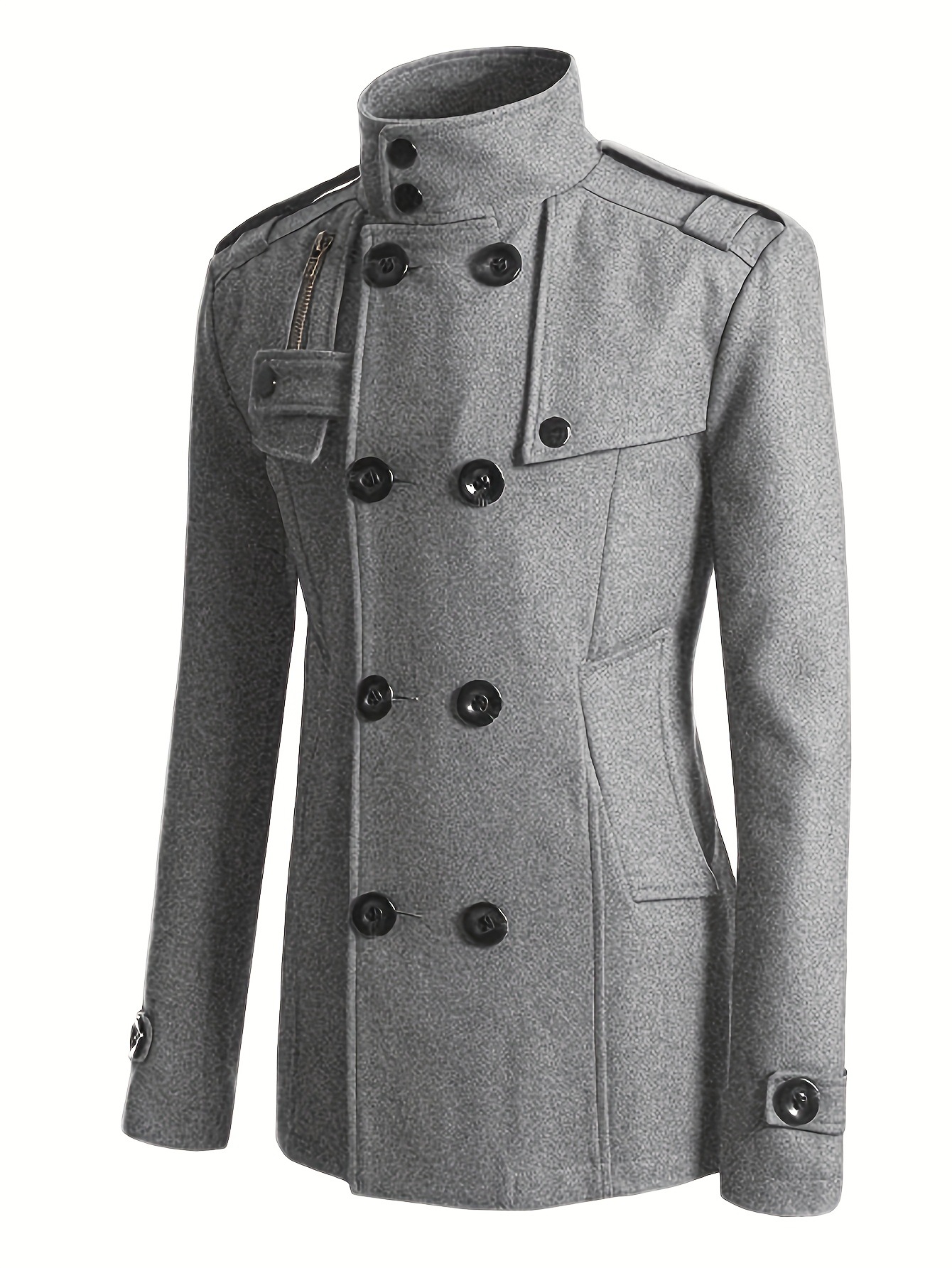 Men’s Long Double-Breasted Wool Coat