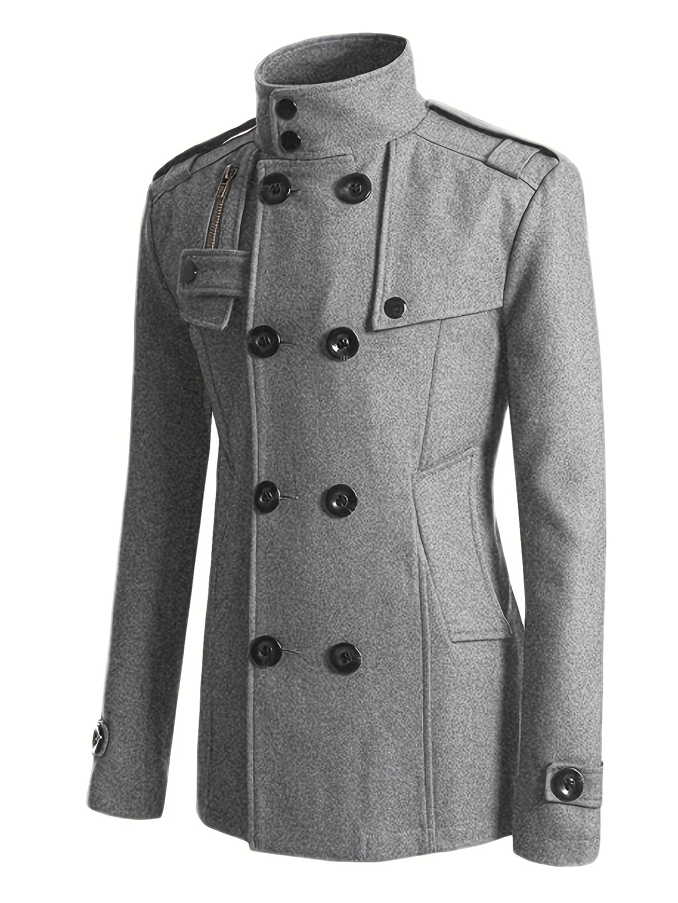 Men’s Long Double-Breasted Wool Coat