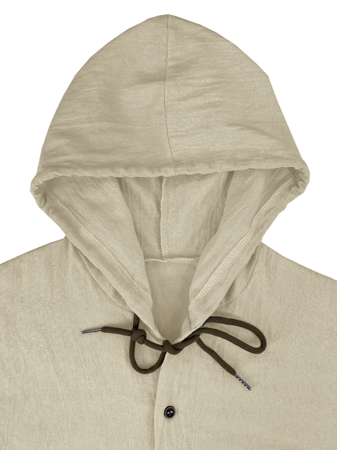 Men's Solid Color Cotton-Linen Hooded T-Shirt