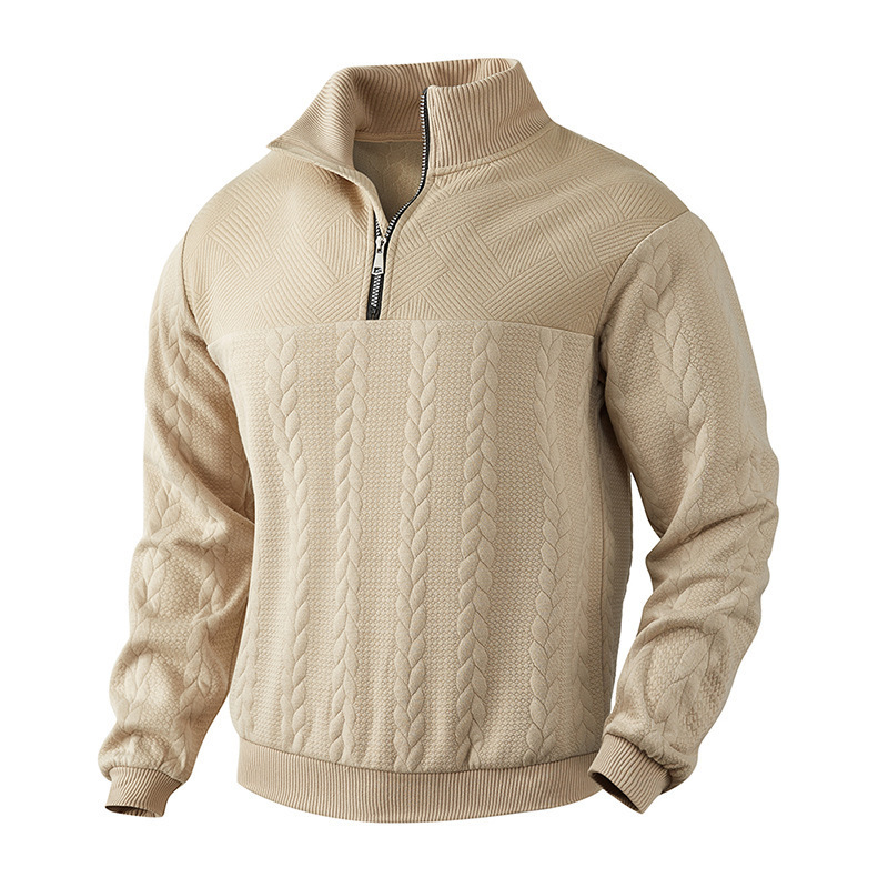 Men’s Half-Zip Pullover with Embroidered Detail