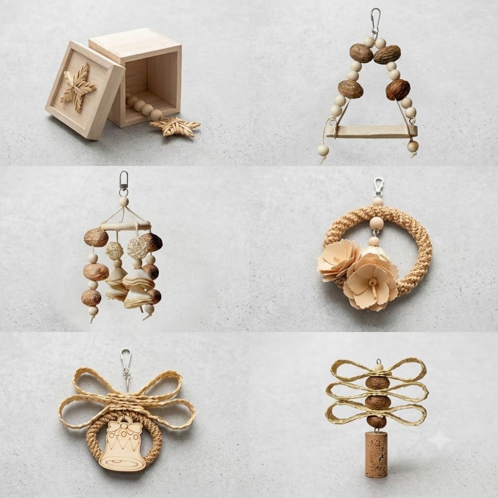 Perchfy Natural Harmony 6-Piece Avian Foraging Set