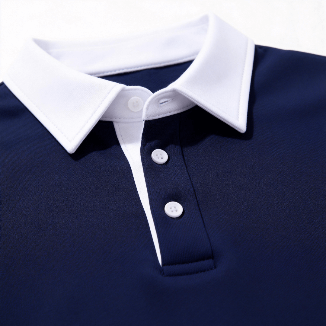 Classic Contrast Collar Polo Sweatshirt