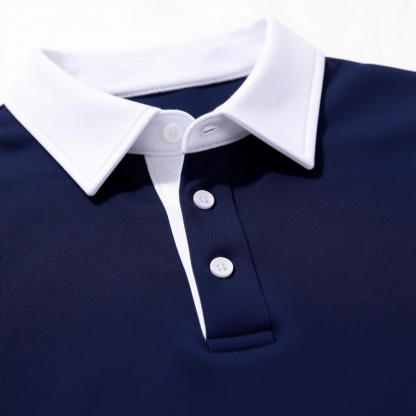 Classic Contrast Collar Polo Sweatshirt