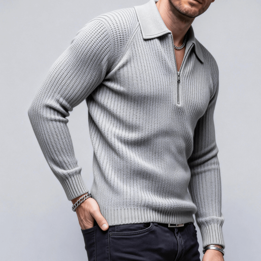 Everett Classic Half-Zip Knit Sweater