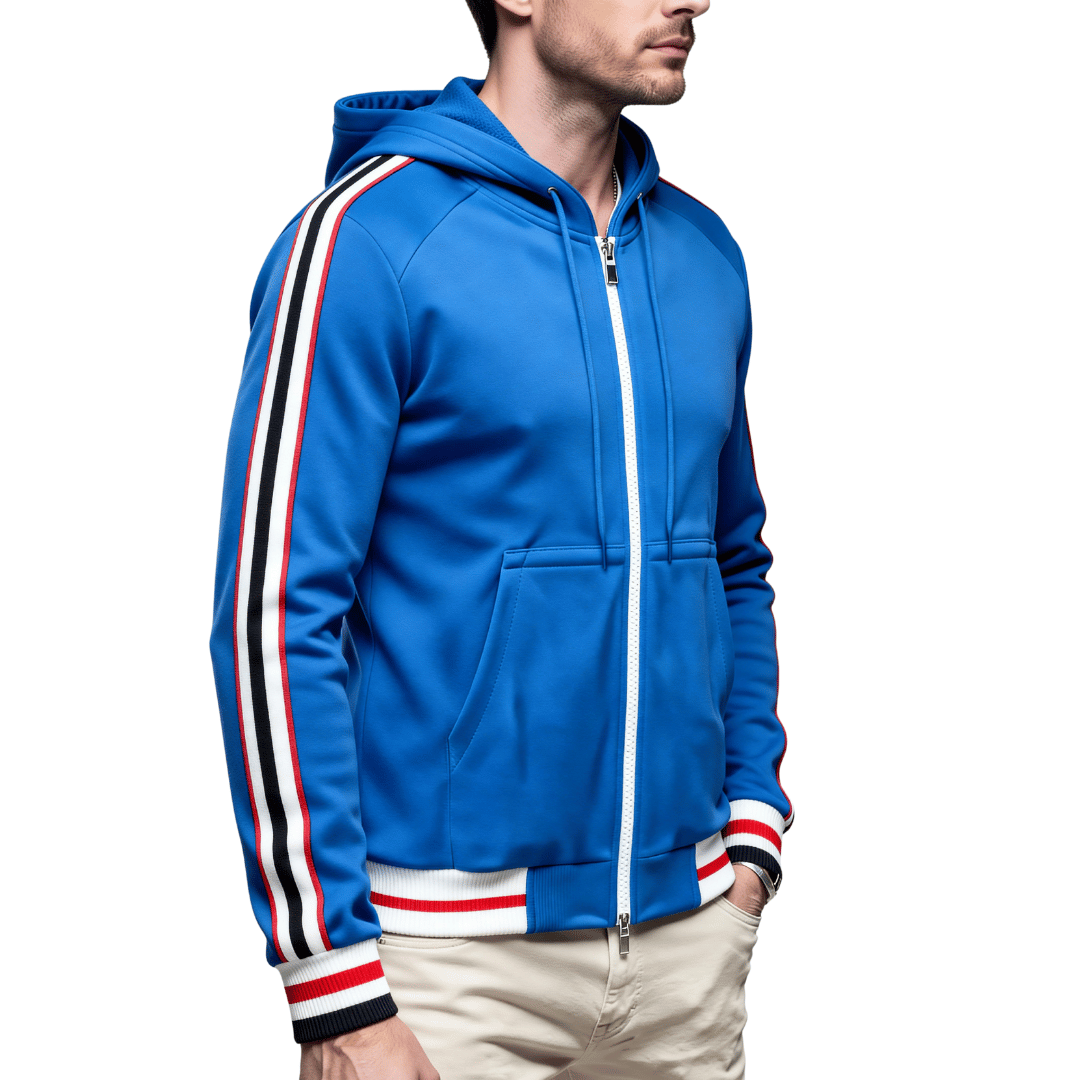 Men’s Classic Stripe Zip-Up Hoodie