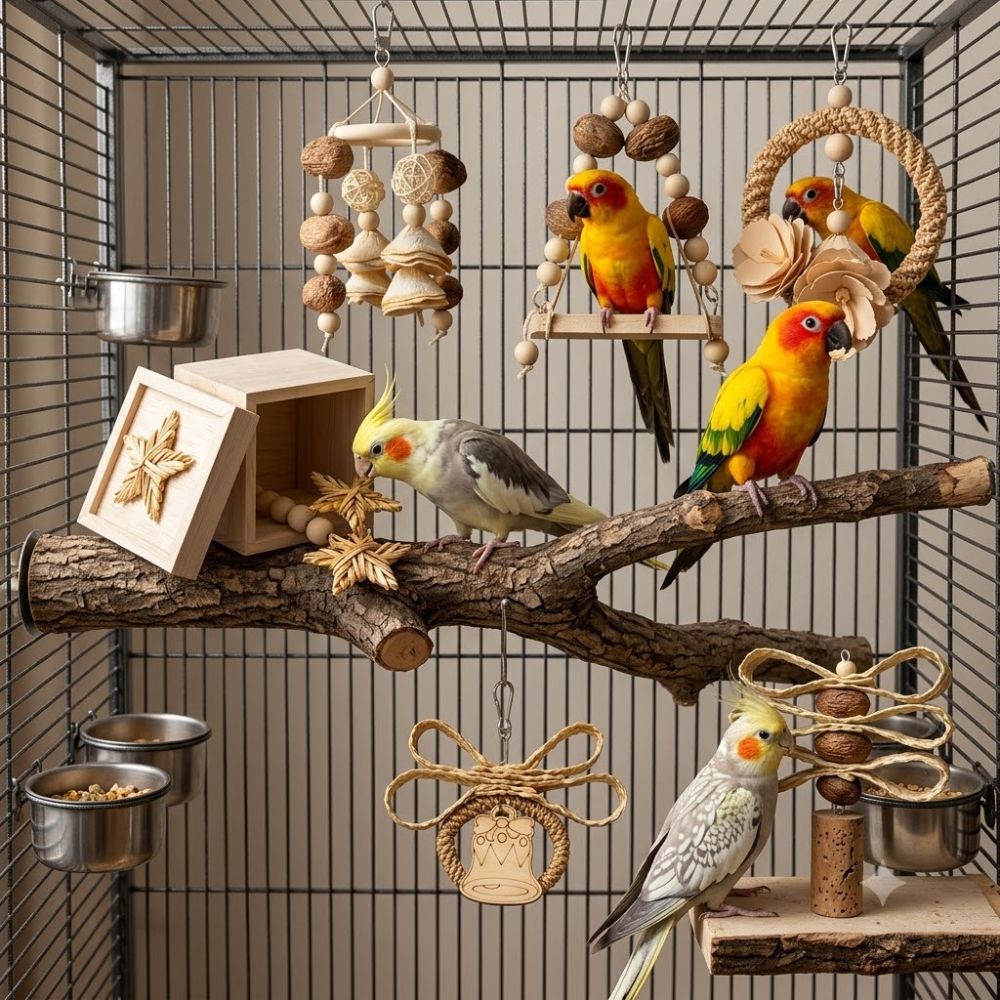 Perchfy Natural Harmony 6-Piece Avian Foraging Set