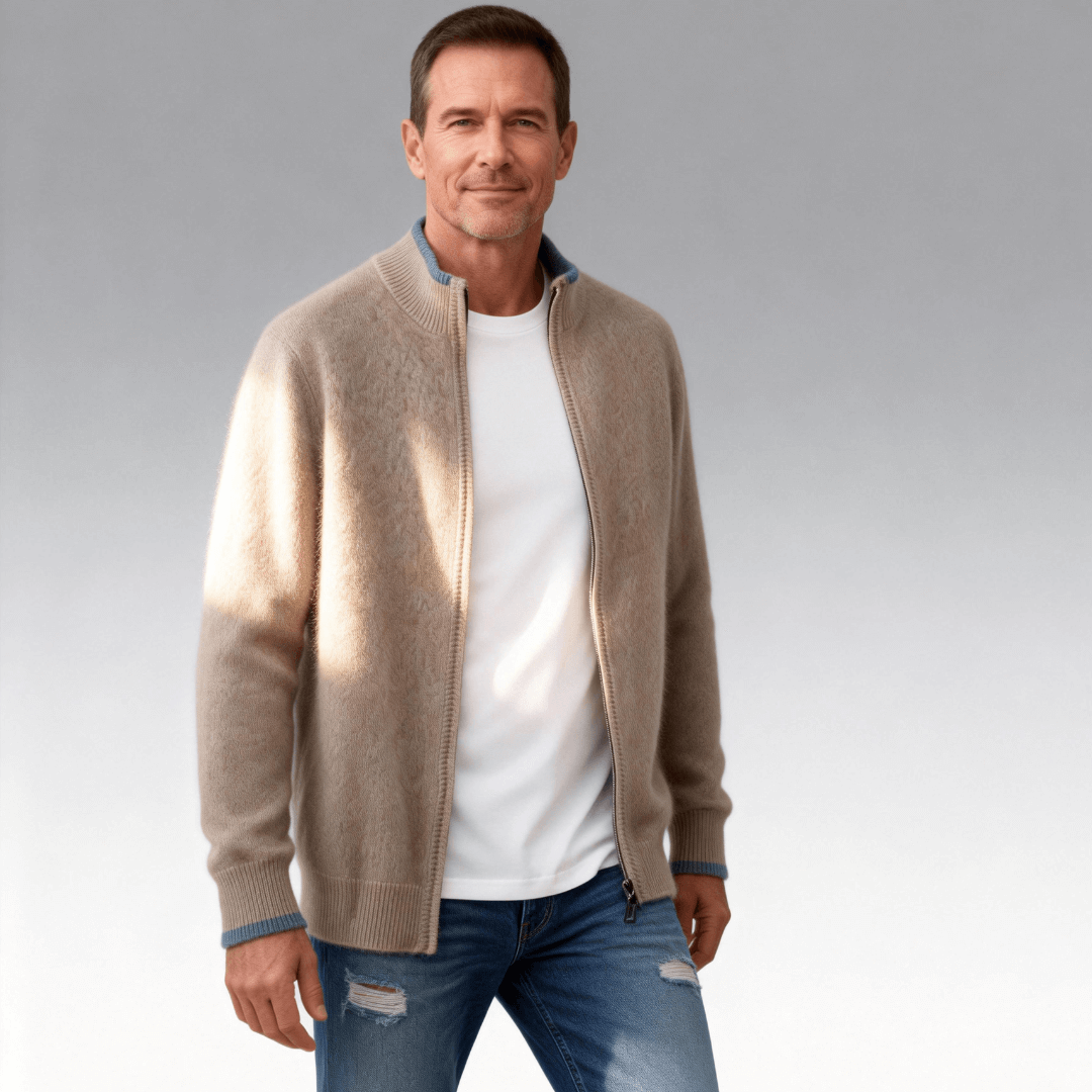 Aurelius Cashmere Zip Cardigan