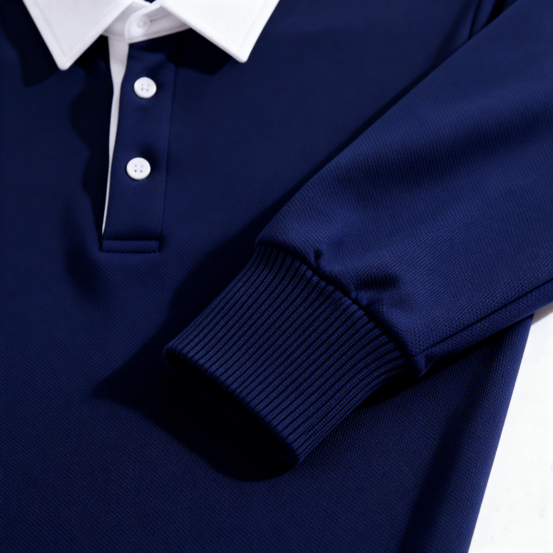 Classic Contrast Collar Polo Sweatshirt