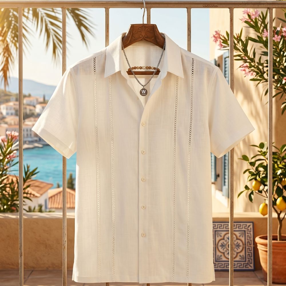 MUKAIHUO™ Luxury Guayabera Cuban Shirt - Breathable Linen Blend Vintage Summer Shirt