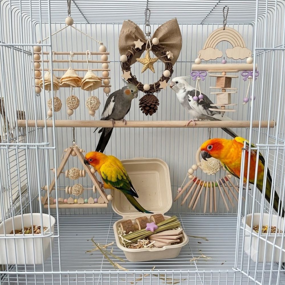 Perchfy Natural Harmony 6-Piece Avian Foraging Set