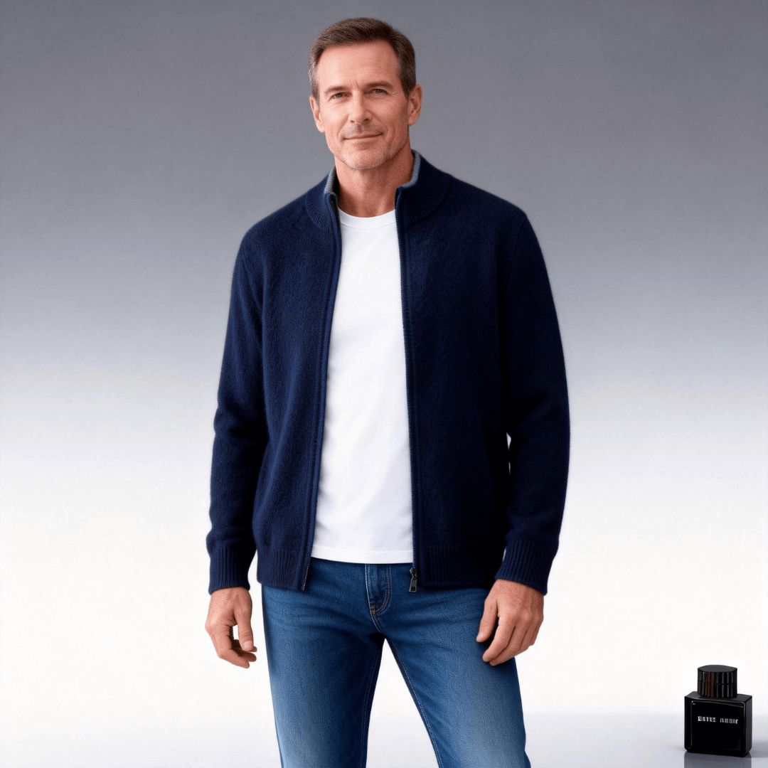 Aurelius Cashmere Zip Cardigan