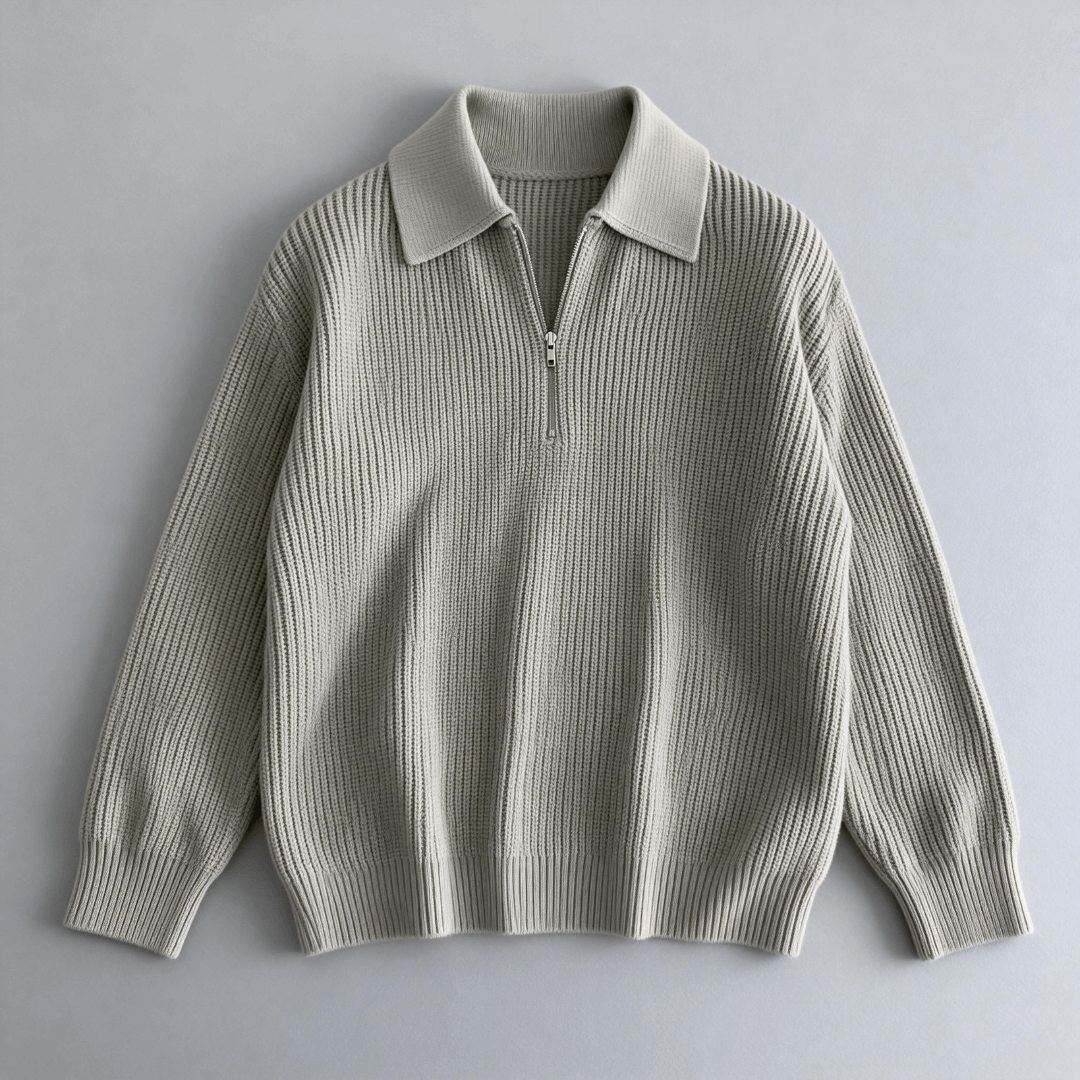 Everett Classic Half-Zip Knit Sweater