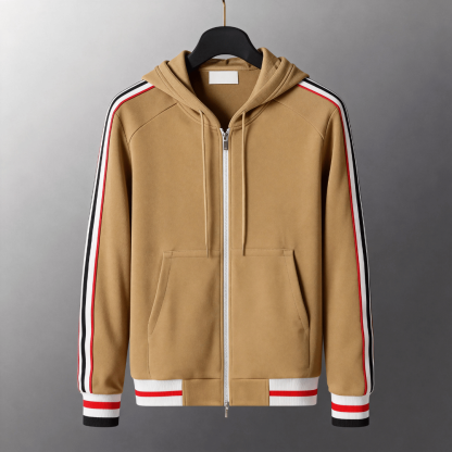 Men’s Classic Stripe Zip-Up Hoodie