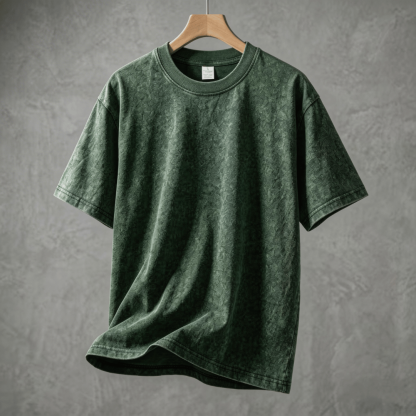 The Meridian Navigator | 280g Heavyweight Acid-Wash Tee